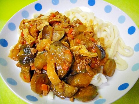 茄子と油揚げのカレーうどん